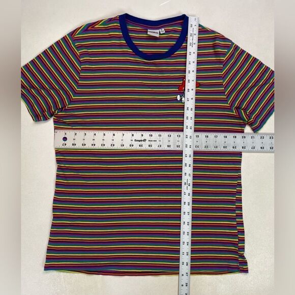 The Smurfs Logo Striped T-shirt Men Medium Multicolor Short Sleeve - Picture 5 of 5